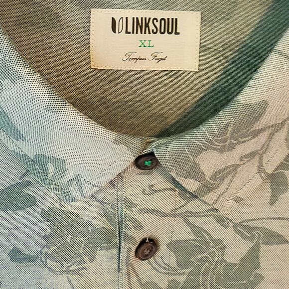 LINKSOUL Men's Astoria Wicking Polo Golf Shirt Blue-Green Size XL NWOT - Picture 4 of 11